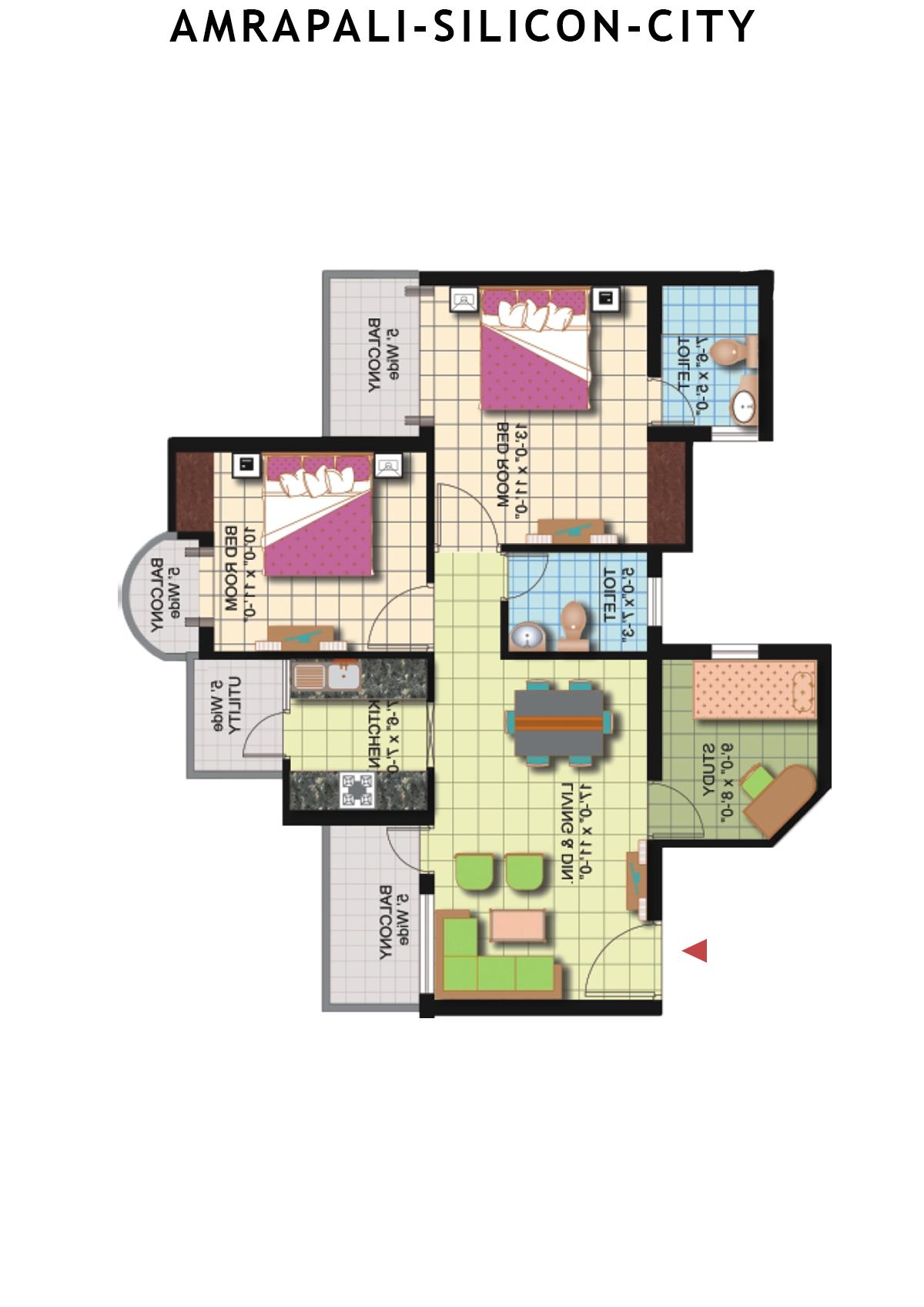 Amrapali Silicon City Tower Z Unit 5 Floor Plan