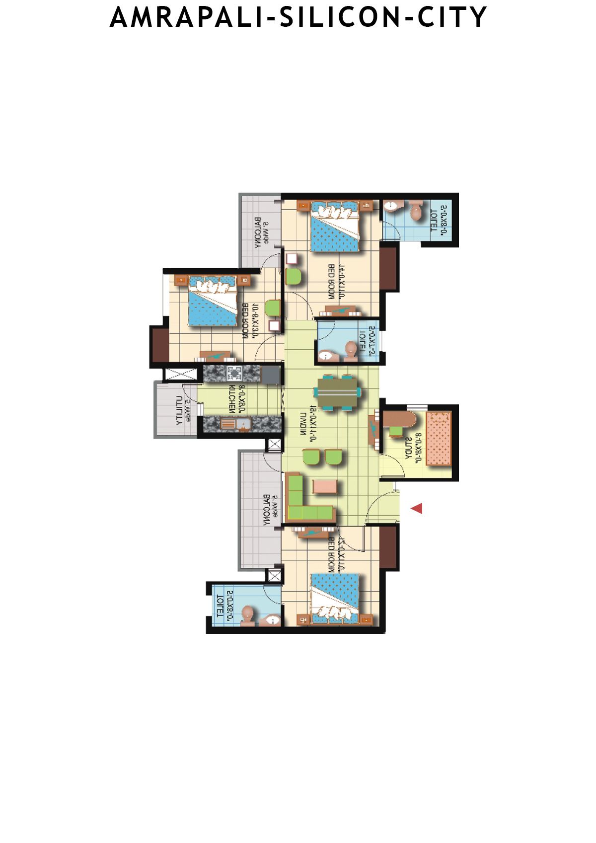 Amrapali Silicon City Tower A1 Unit 1 Floor Plan