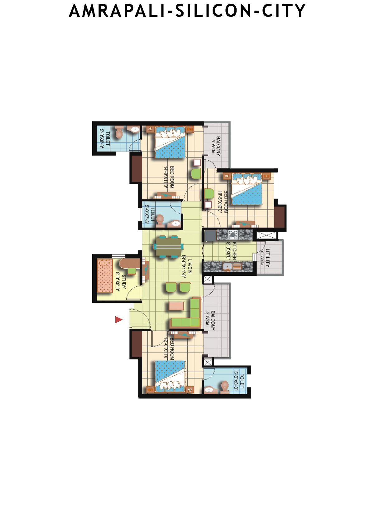 Amrapali Silicon City Tower A1 Unit 2 Floor Plan