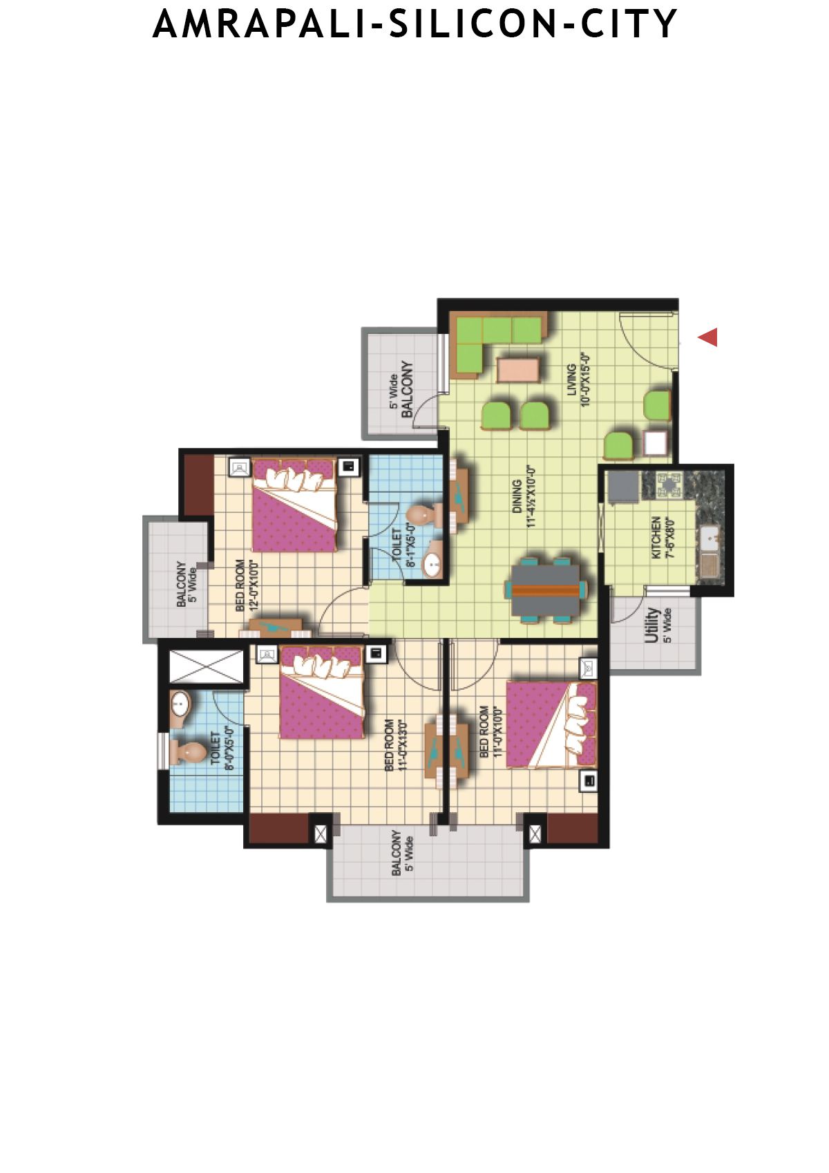 Amrapali Silicon City Tower B Unit 1 Floor Plan