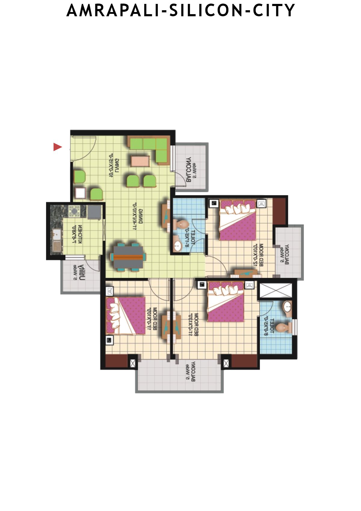 Amrapali Silicon City Tower B Unit 8 Floor Plan