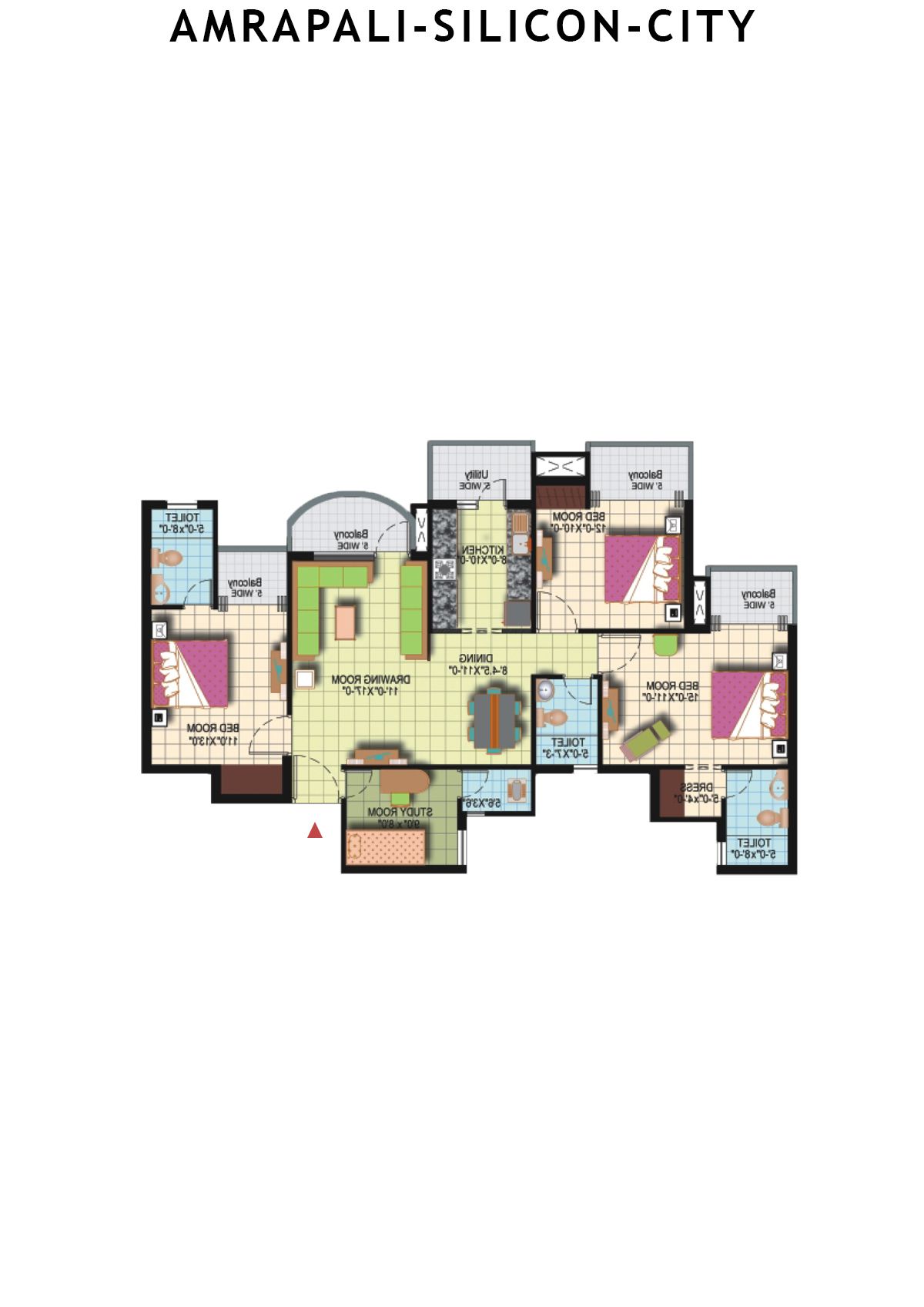 Amrapali Silicon City Tower B1 Unit 6 Floor Plan