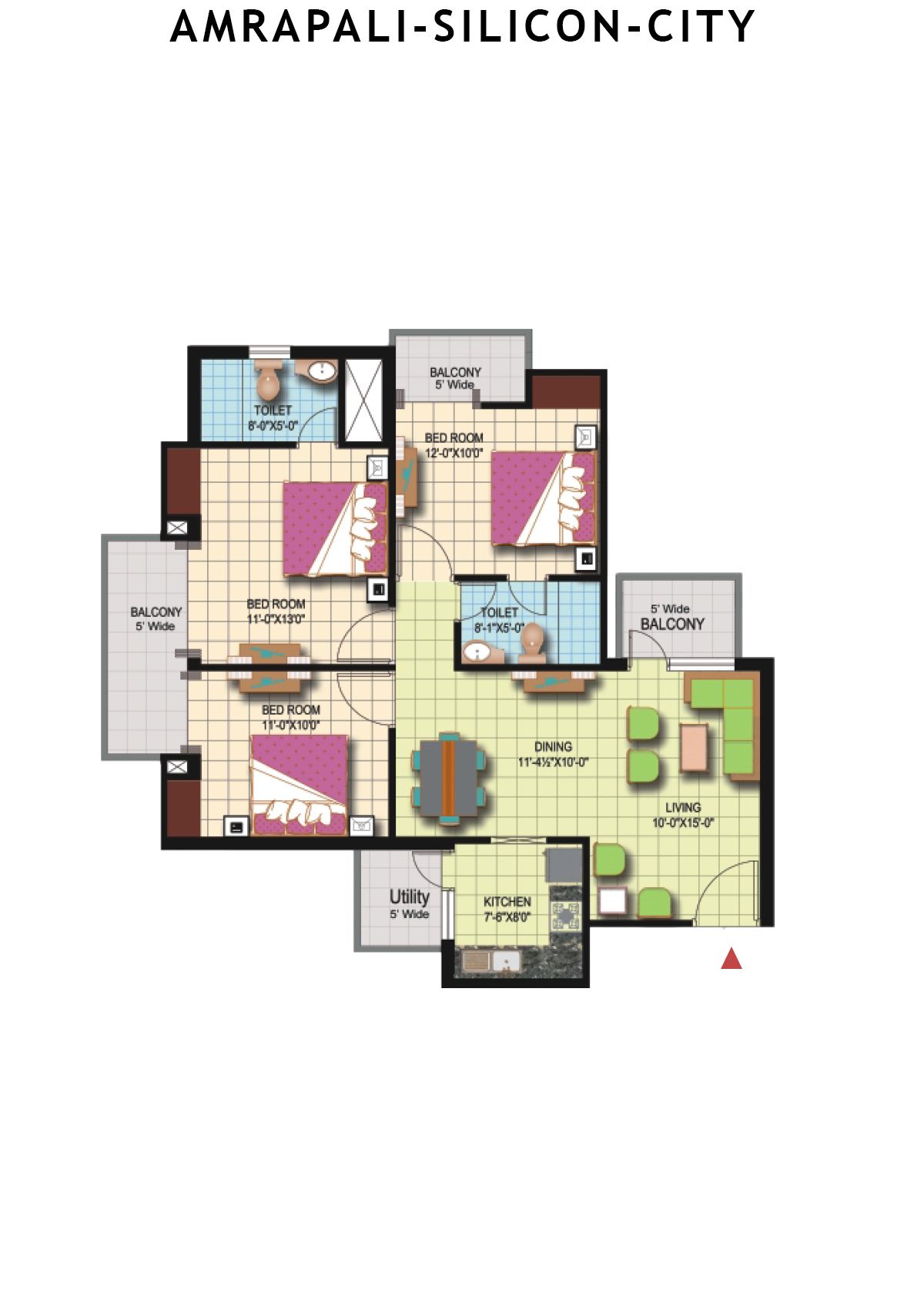 Amrapali Silicon City Tower E Unit 1 Floor Plan