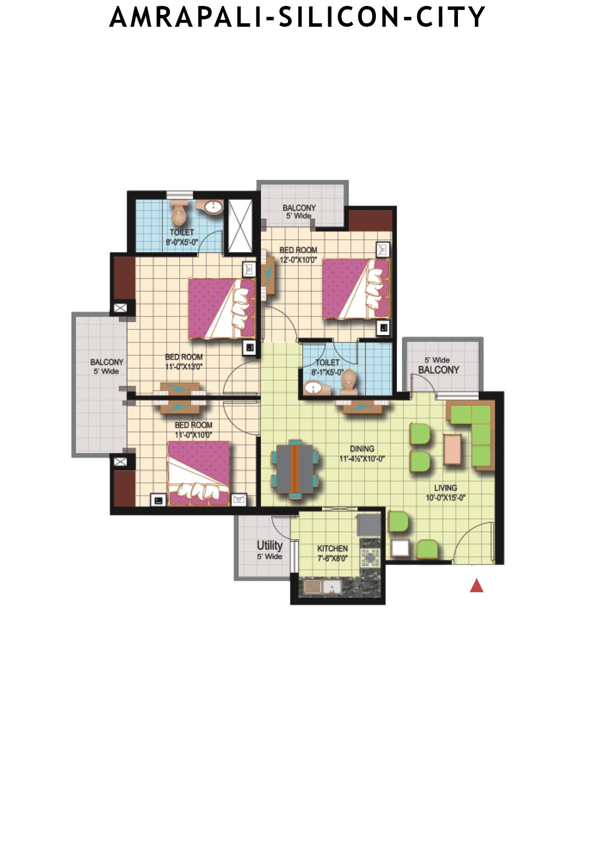 Amrapali Silicon City Tower F Unit 1 Floor Plan