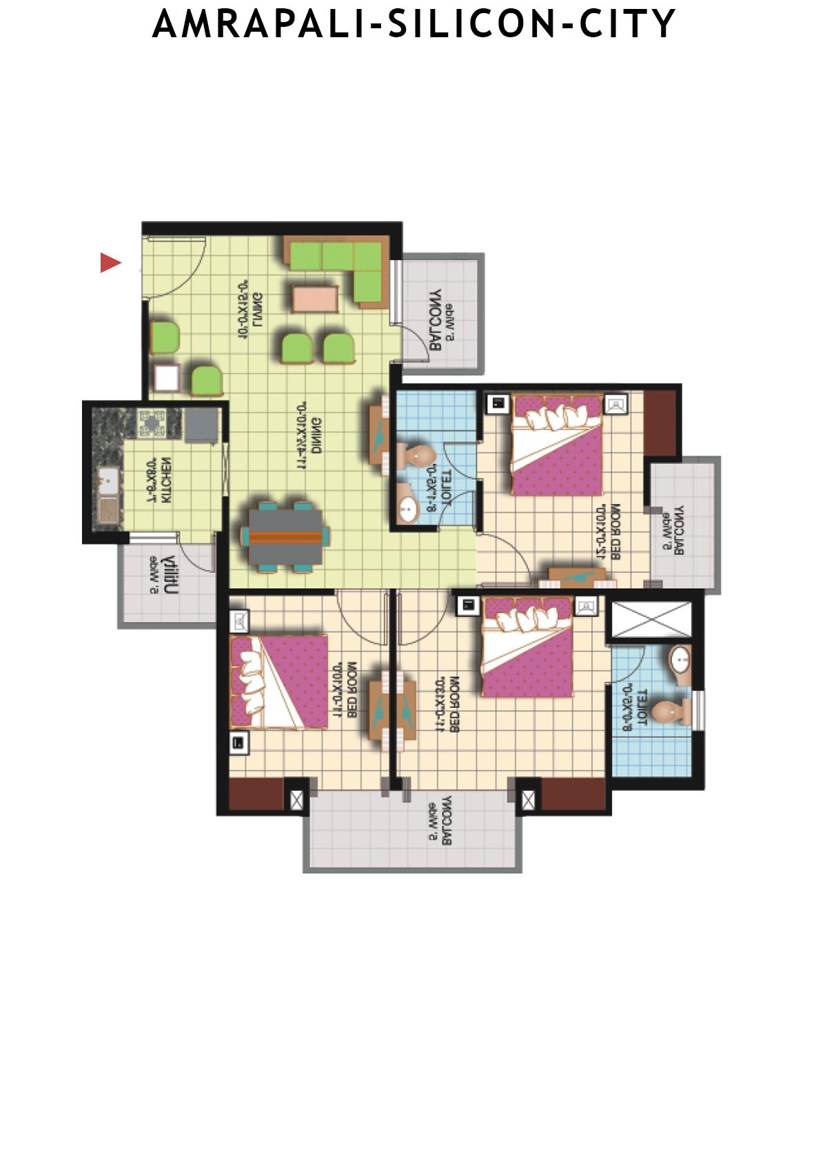 Amrapali Silicon City Tower G Unit 4 Floor Plan