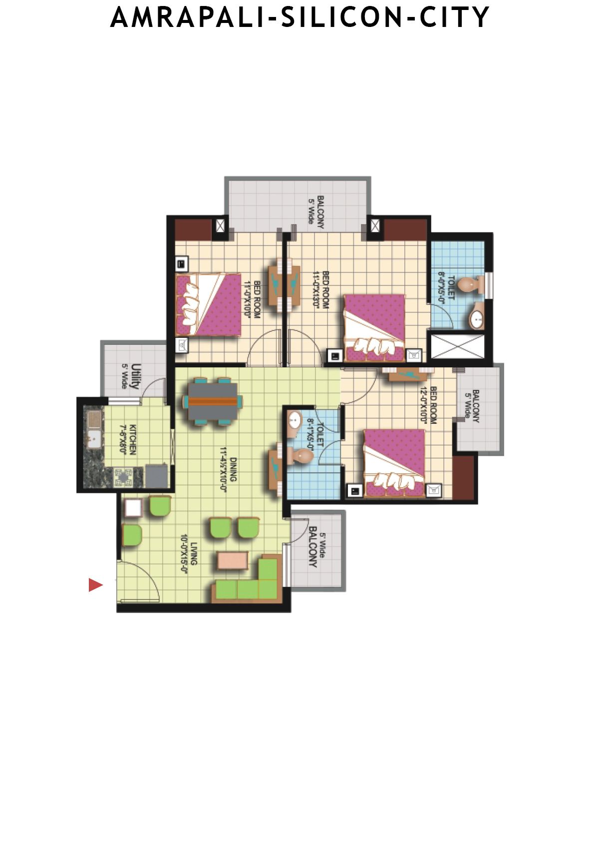 Amrapali Silicon City Tower K Unit 5 Floor Plan