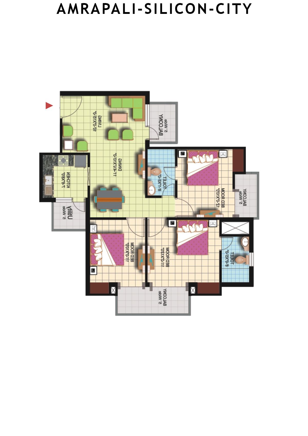 Amrapali Silicon City Tower K Unit 6 Floor Plan