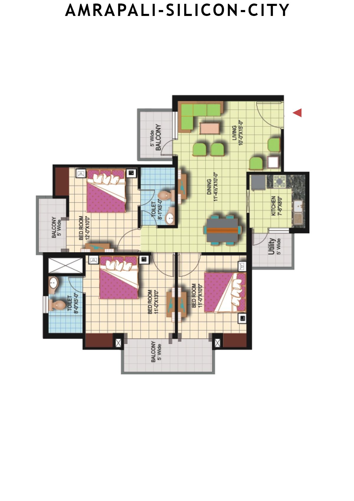 Amrapali Silicon City Tower L Unit 8 Floor Plan