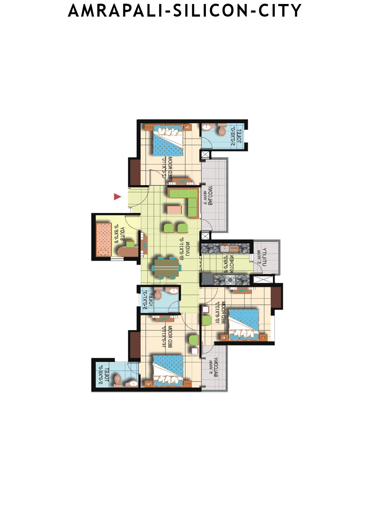 Amrapali Silicon City Tower M Unit 6 Floor Plan