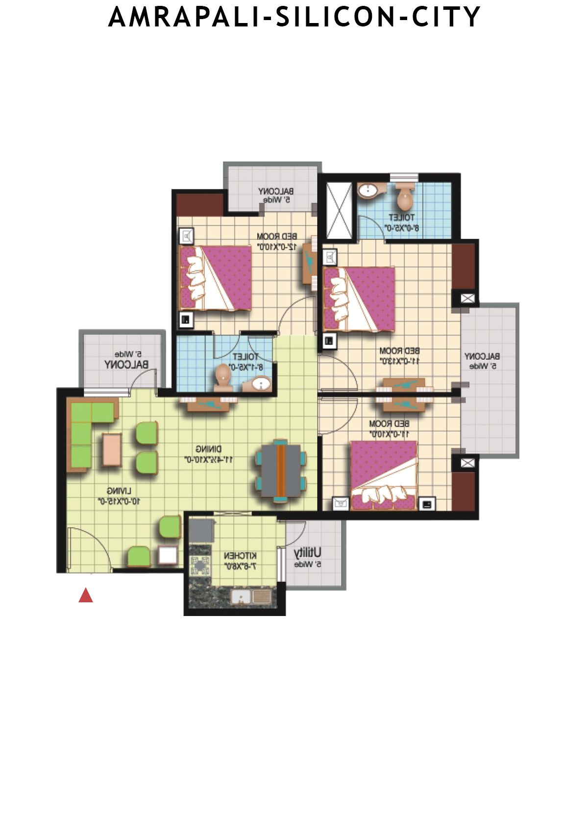 Amrapali Silicon City Tower O Unit 1 Floor Plan