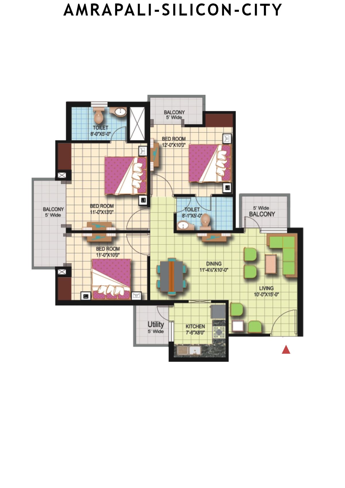 Amrapali Silicon City Tower O Unit 8 Floor Plan