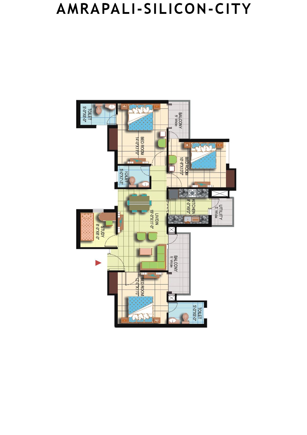 Amrapali Silicon City Tower P Unit 2 Floor Plan