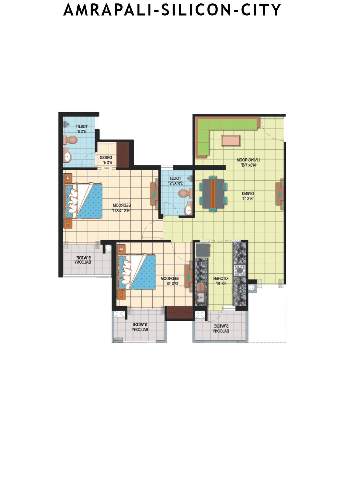 Amrapali Silicon City Tower R Unit 4 Floor Plan