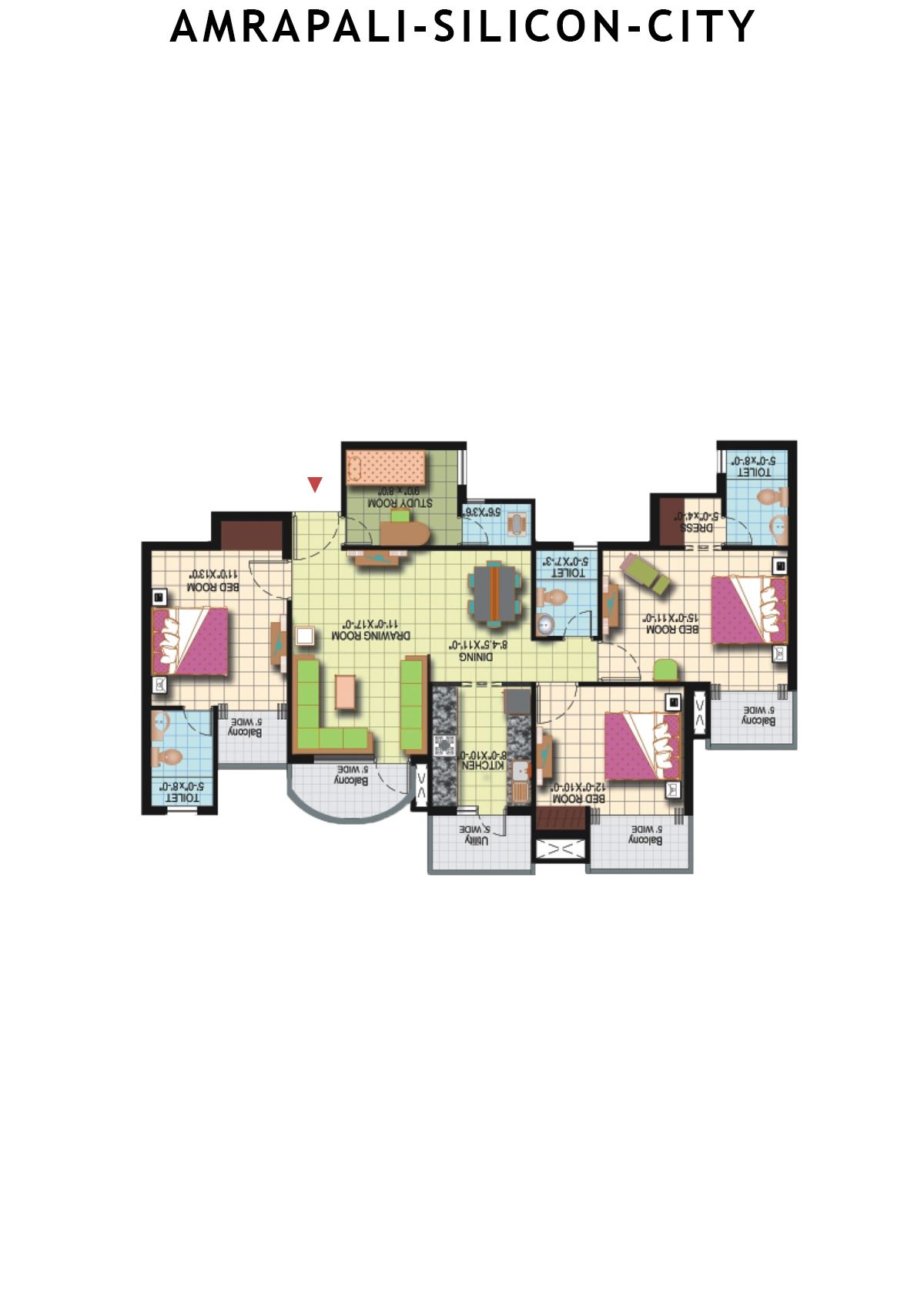 Amrapali Silicon City Tower R Unit 4 Floor Plan