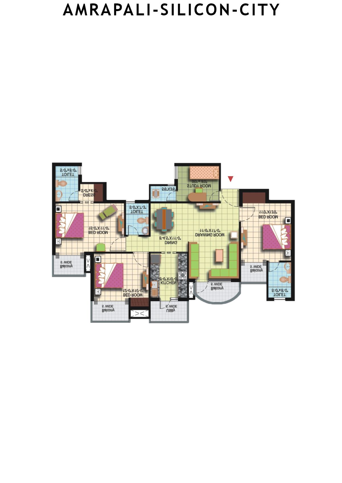 Amrapali Silicon City Tower R Unit 5 Floor Plan