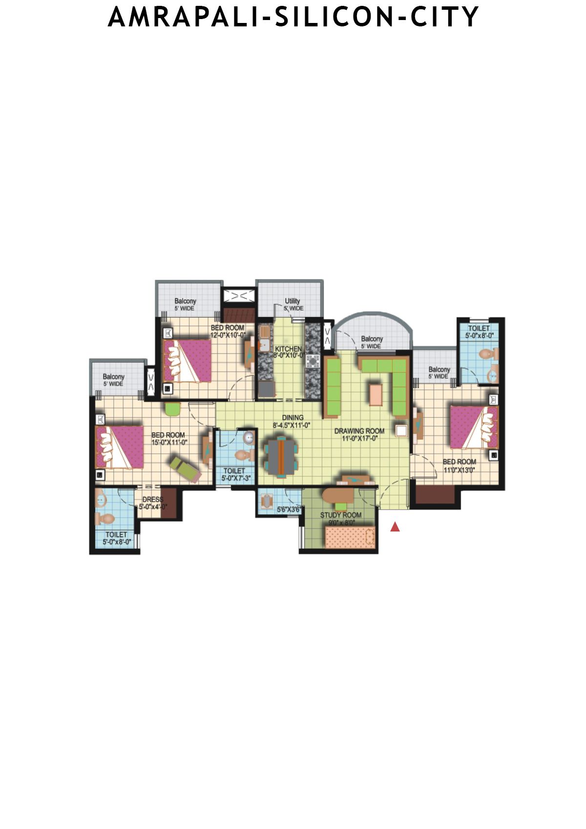 Amrapali Silicon City Tower R Unit 6 Floor Plan