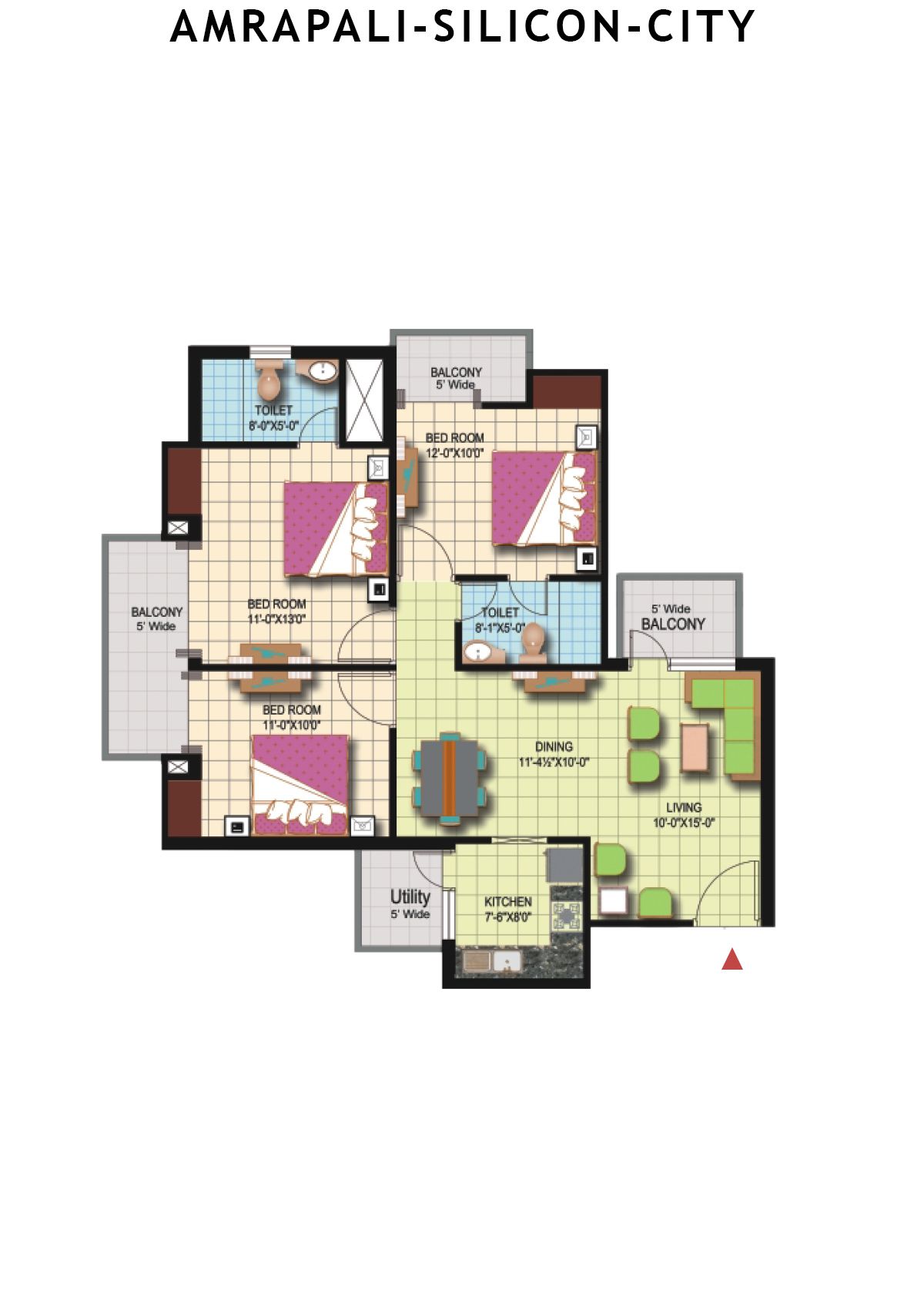 Amrapali Silicon City Tower X Unit 3 Floor Plan
