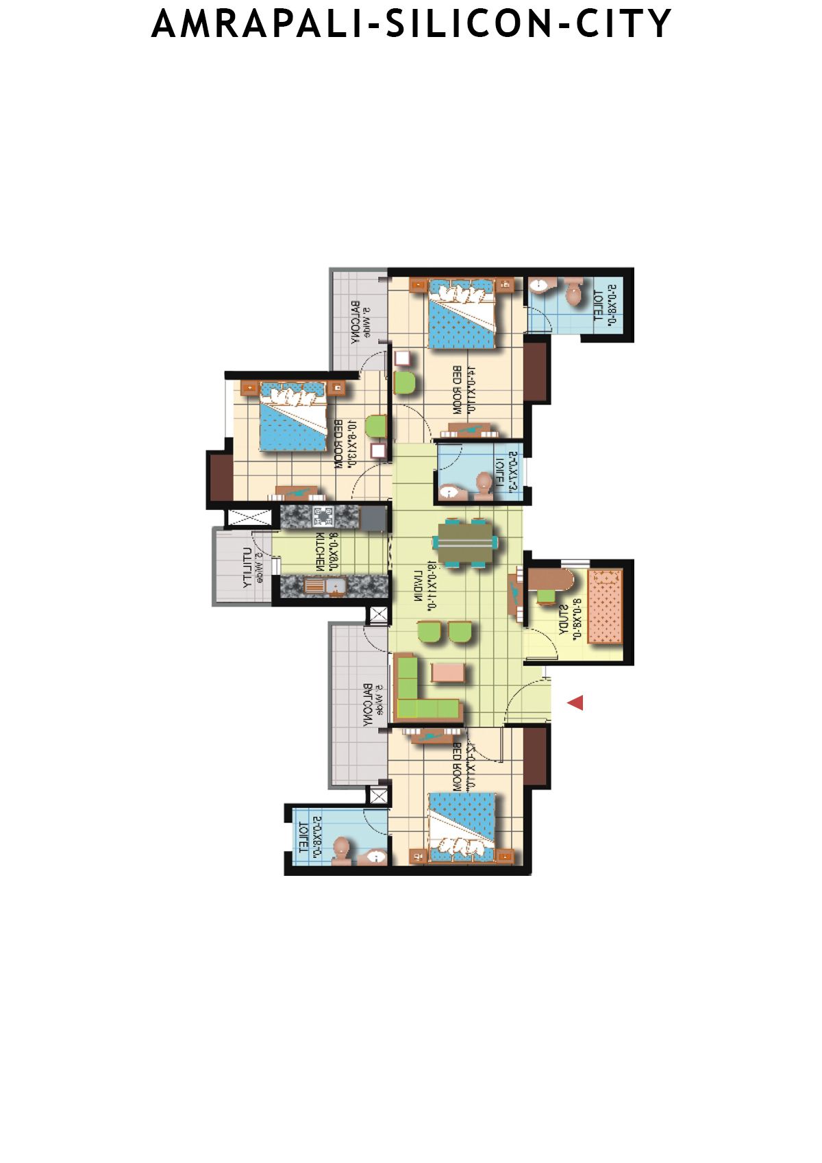 Amrapali Silicon City Tower Z Unit 3 Floor Plan