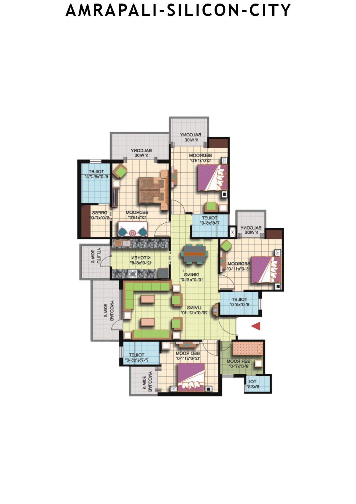 Amrapali Silicon City Tower B1 Unit 1 Floor Plan