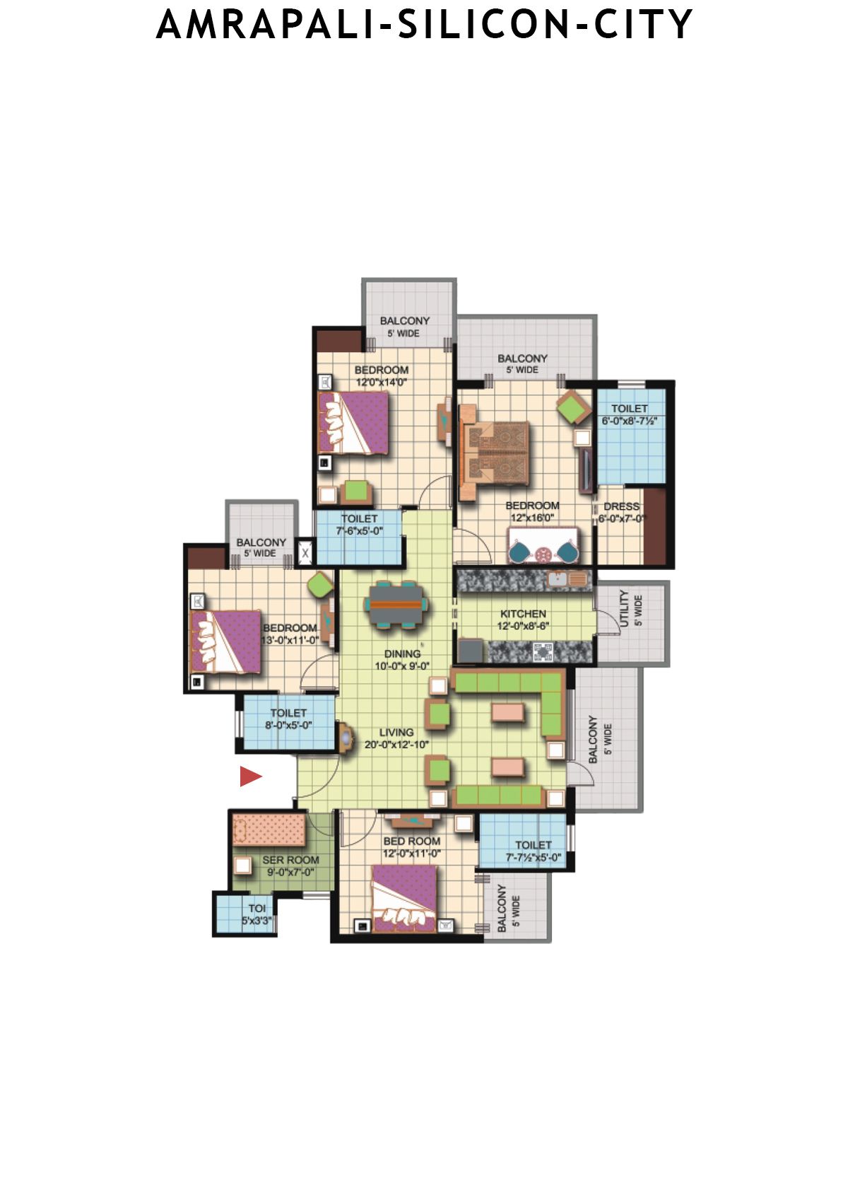 Amrapali Silicon City Tower R Unit 1 Floor Plan