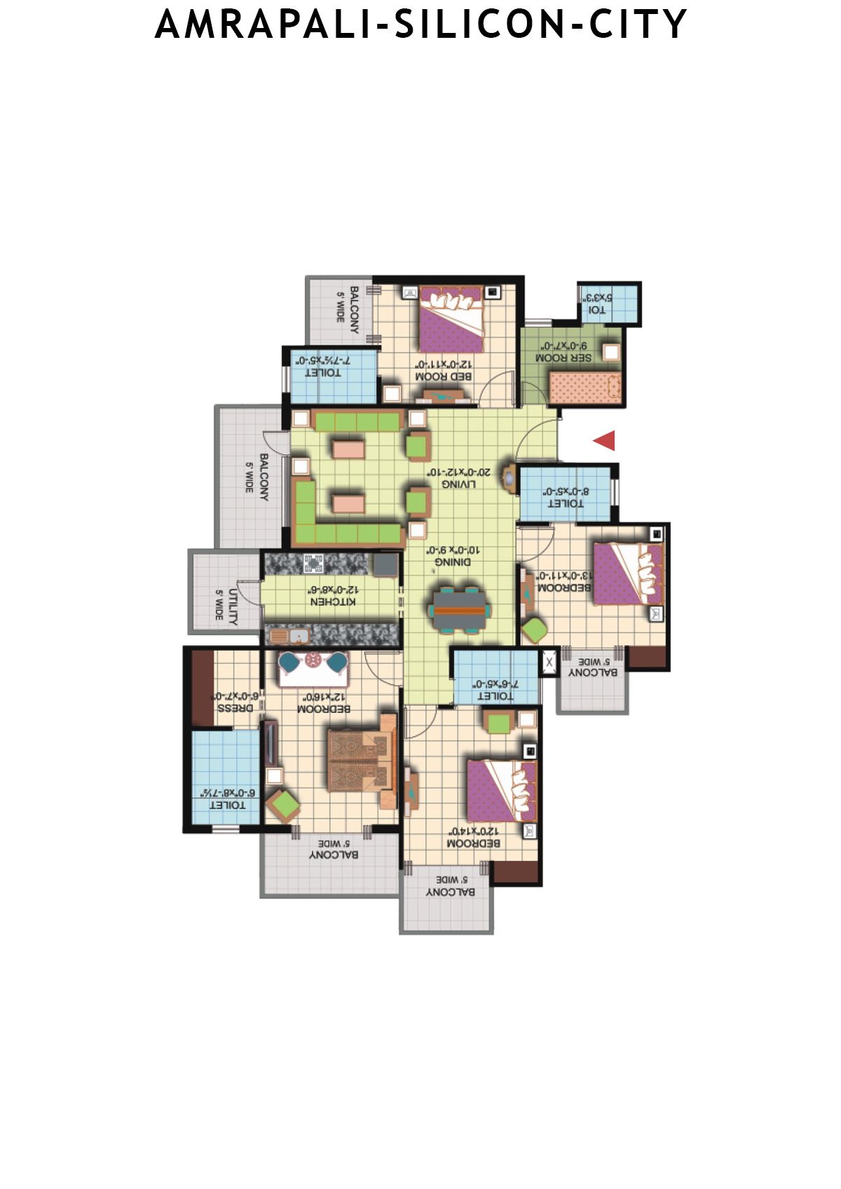Amrapali Silicon City Tower W Unit 1 Floor Plan