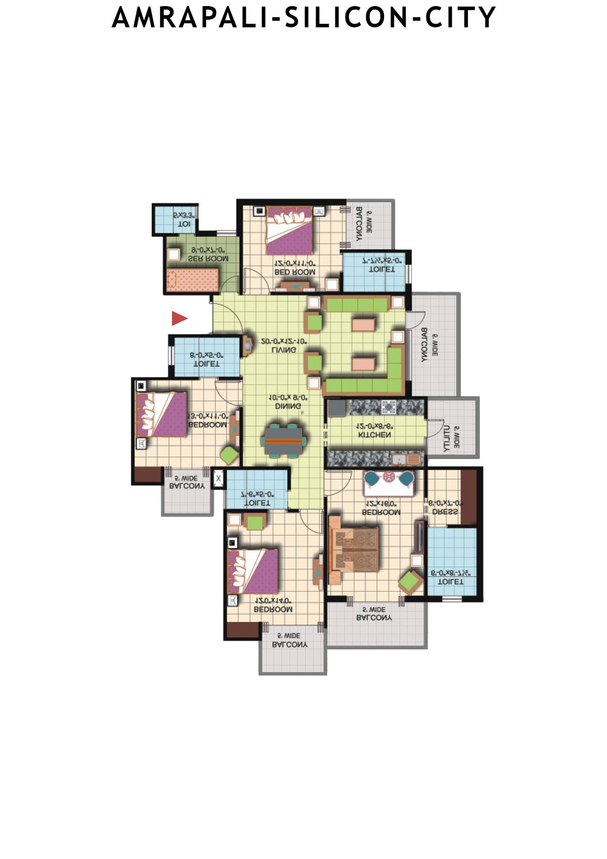 Amrapali Silicon City Tower W Unit 7 Floor Plan