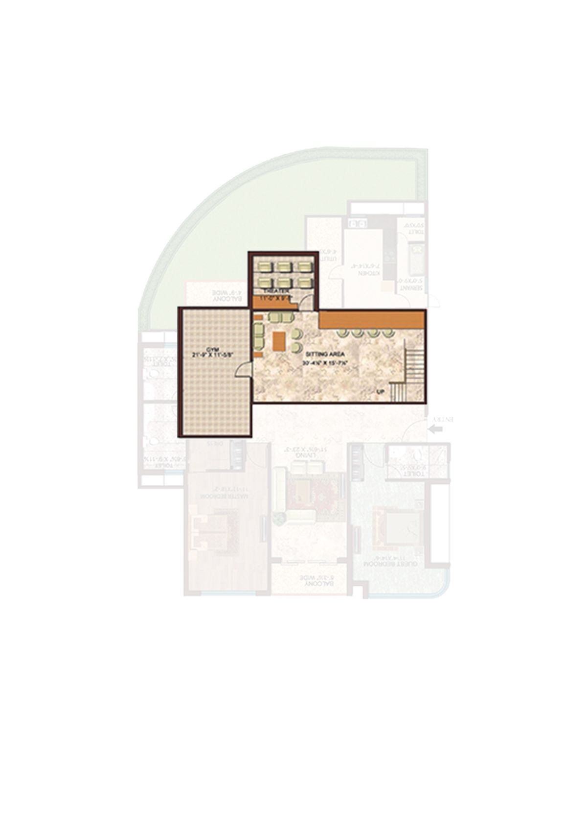 Amrapali Titanium Tower B1 Unit 2 Floor Plan