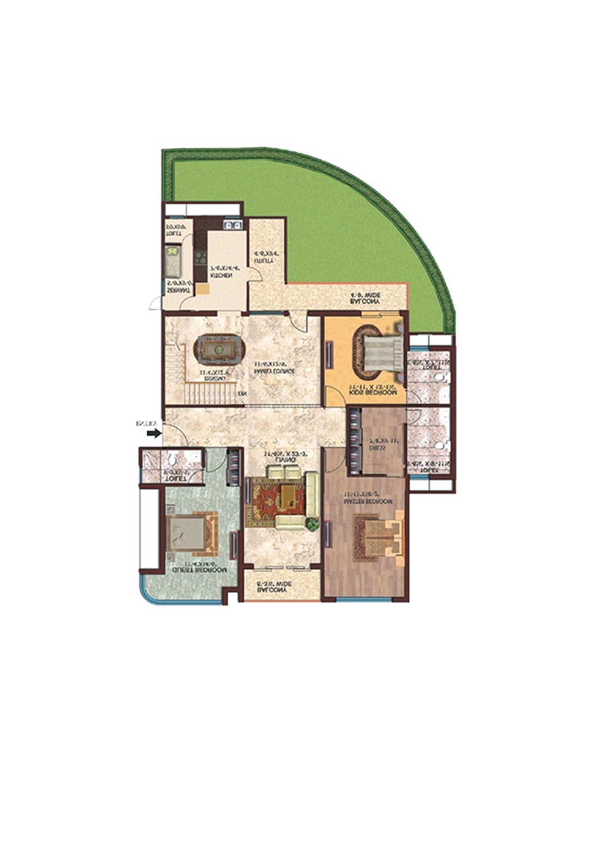 Amrapali Titanium Tower B1 Unit 1 Floor Plan