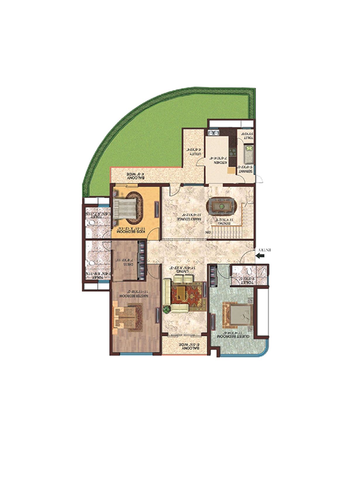 Amrapali Titanium Tower B1 Unit 2 Floor Plan