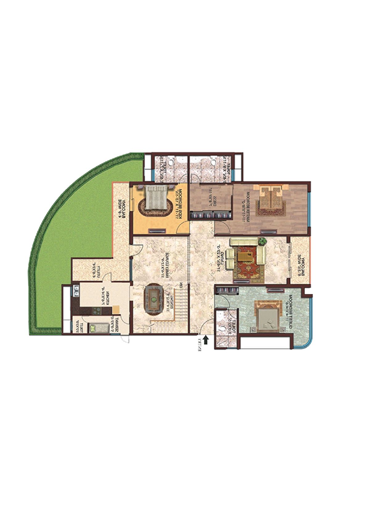 Amrapali Titanium Tower B4 Unit 1 Floor Plan
