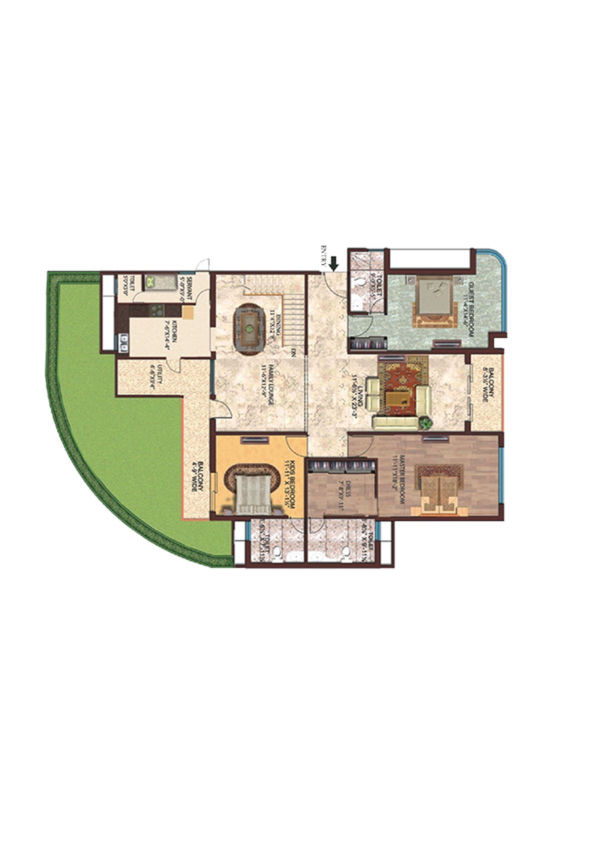 Amrapali Titanium Tower B5 Unit 2 Floor Plan