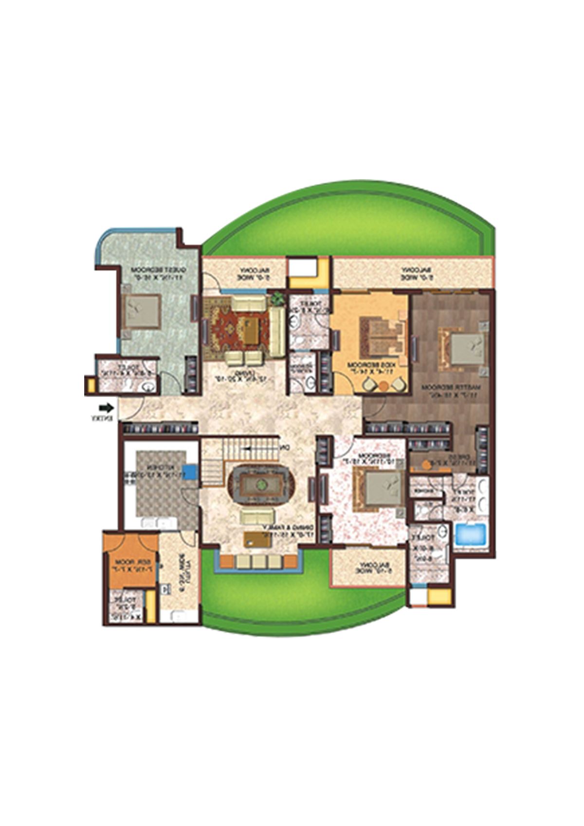 Amrapali Titanium Tower A2 Unit 1 Floor Plan