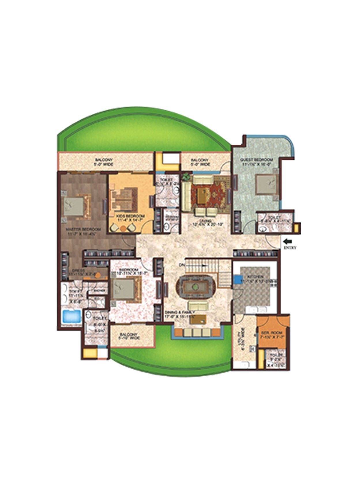 Amrapali Titanium Tower A2 Unit 2 Floor Plan