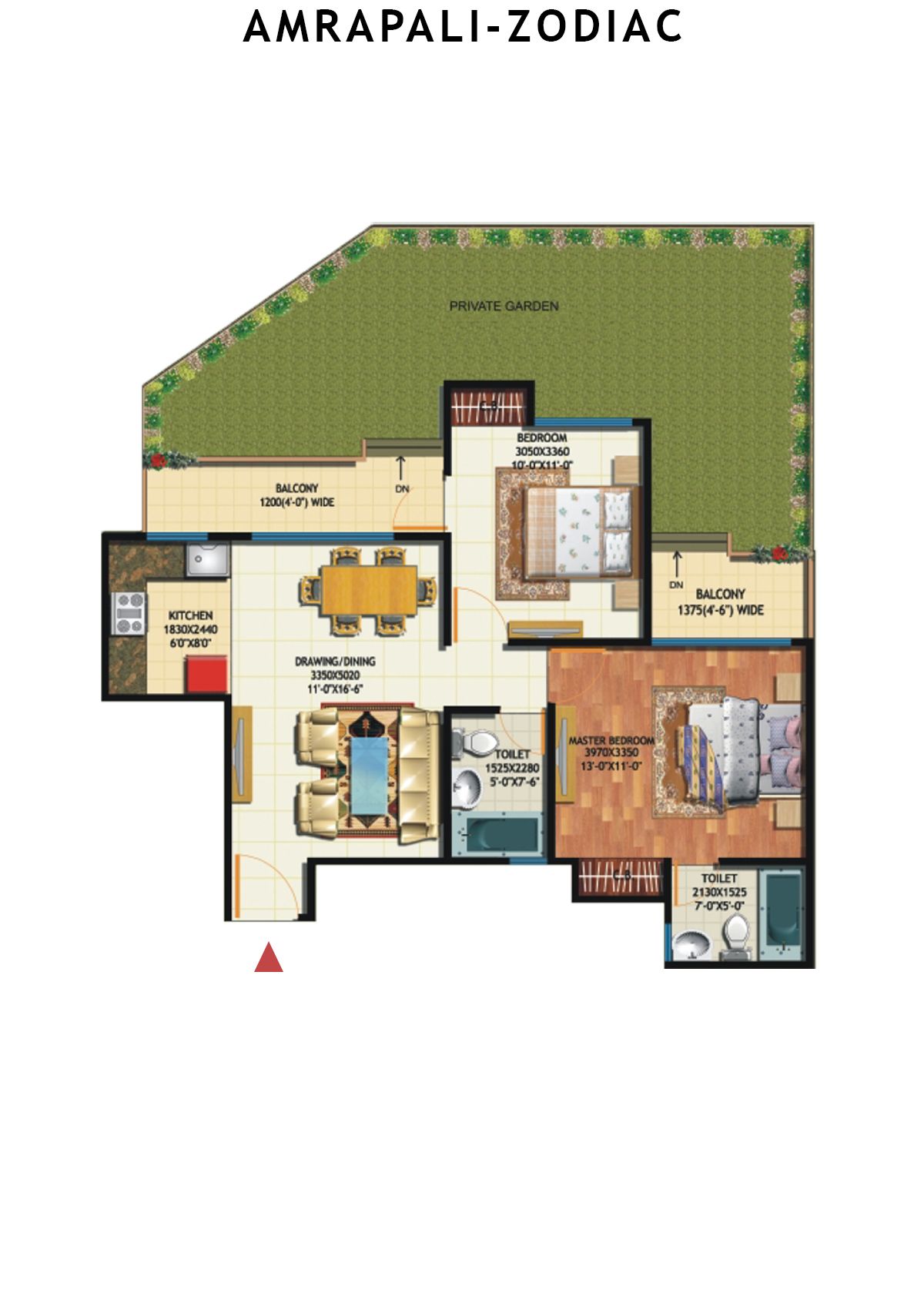 Amrapali Zodiac Tower A Unit 2 Floor Plan