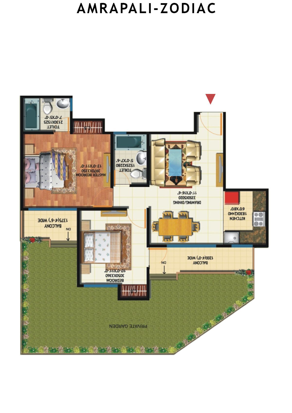 Amrapali Zodiac Tower B Unit 5 Floor Plan