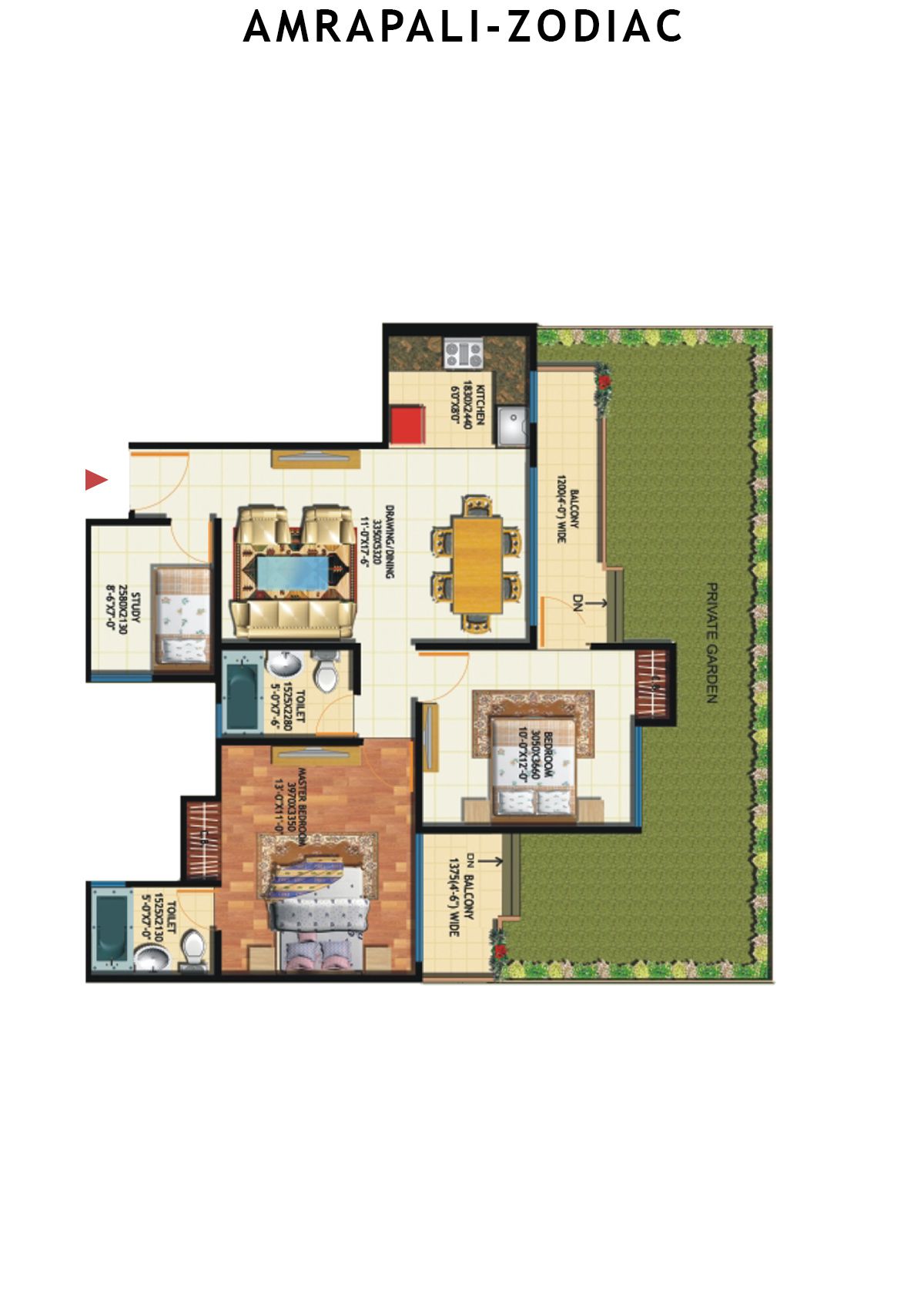Amrapali Zodiac Tower C Unit 6 Floor Plan