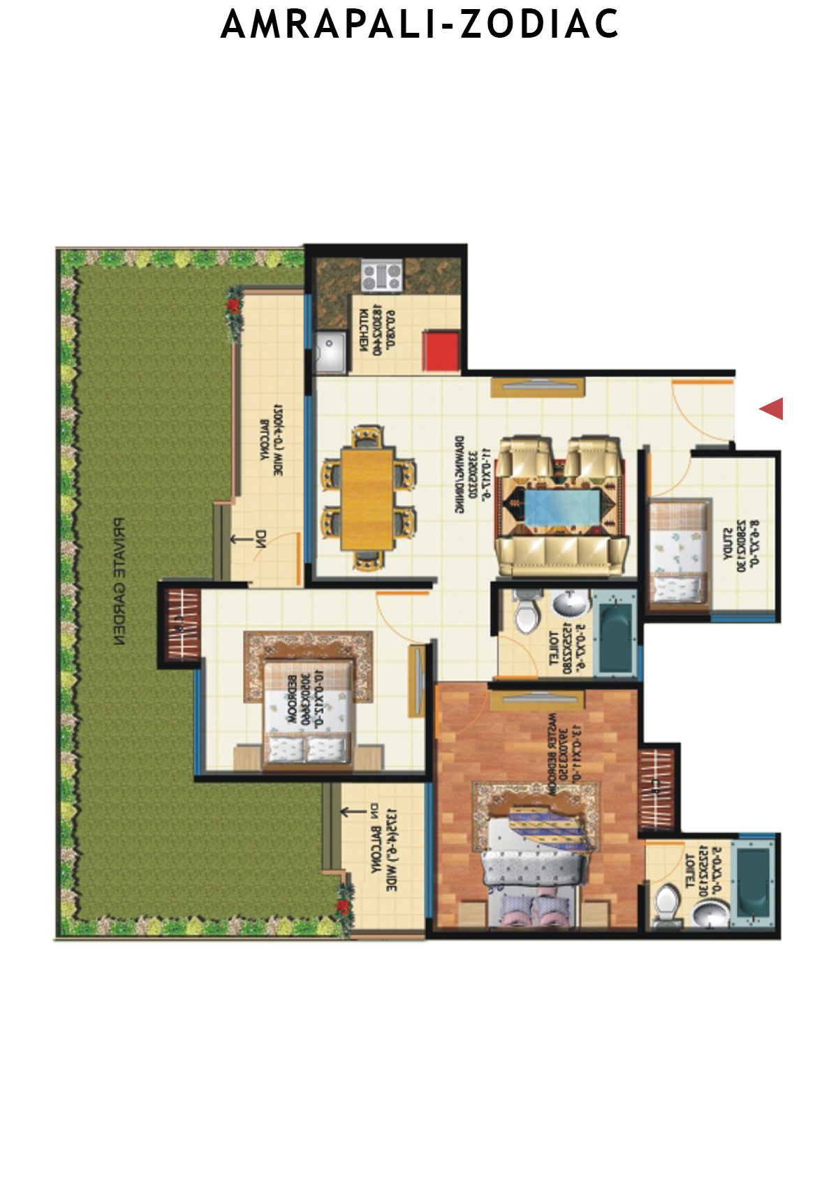 Amrapali Zodiac Tower D Unit 7 Floor Plan
