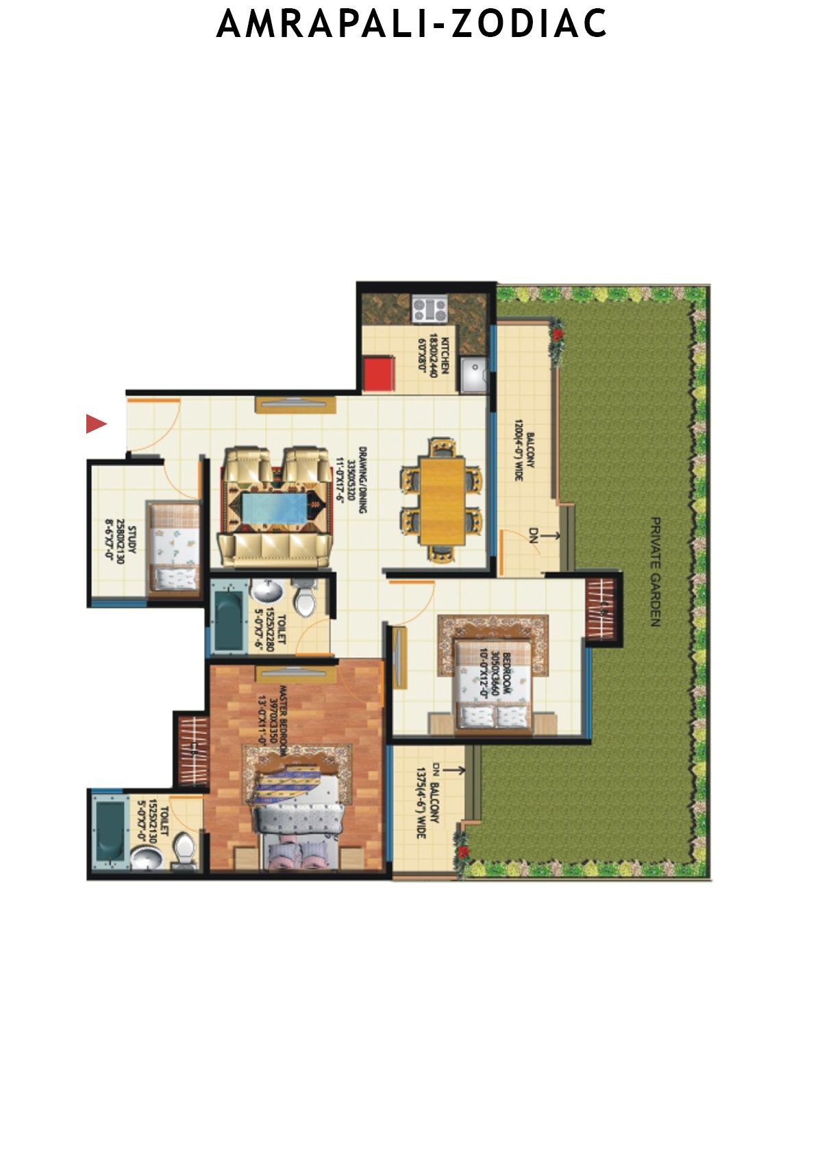 Amrapali Zodiac Tower E Unit 5 Floor Plan