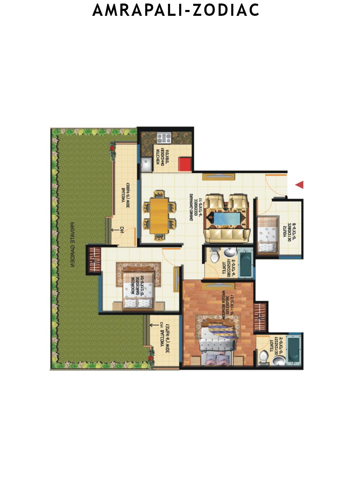 Amrapali Zodiac Tower E Unit 6 Floor Plan