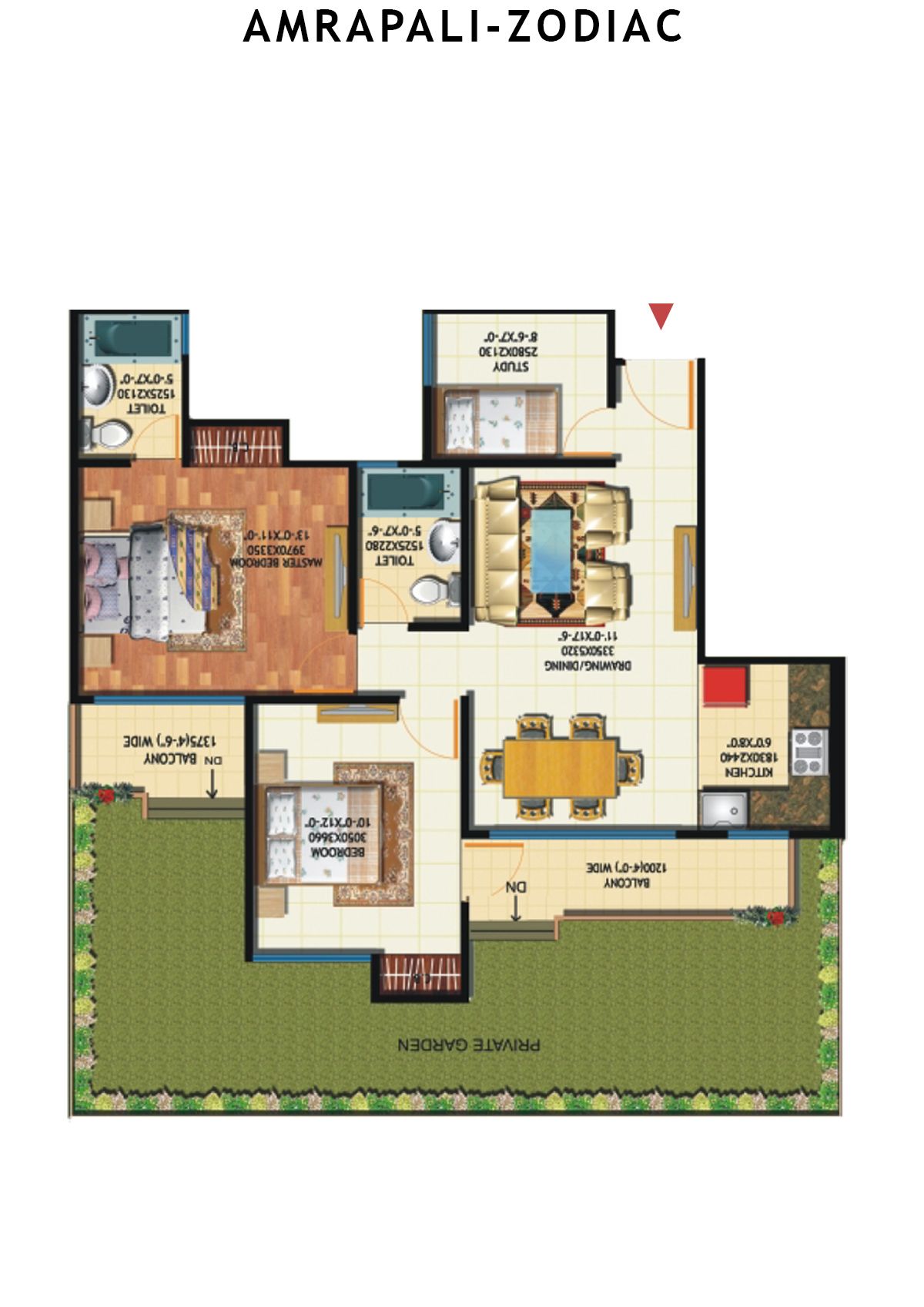 Amrapali Zodiac Tower G Unit 2 Floor Plan