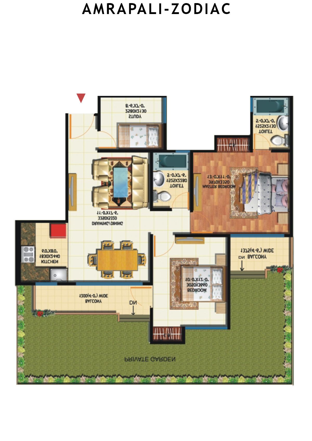 Amrapali Zodiac Tower H Unit 5 Floor Plan