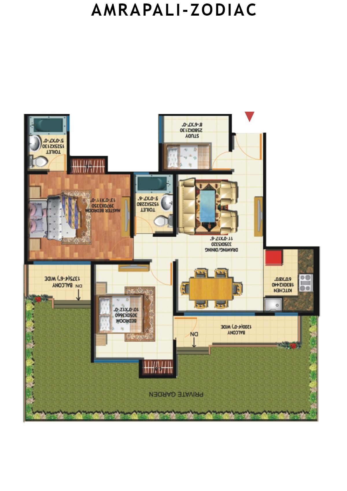 Amrapali Zodiac Tower K Unit 2 Floor Plan