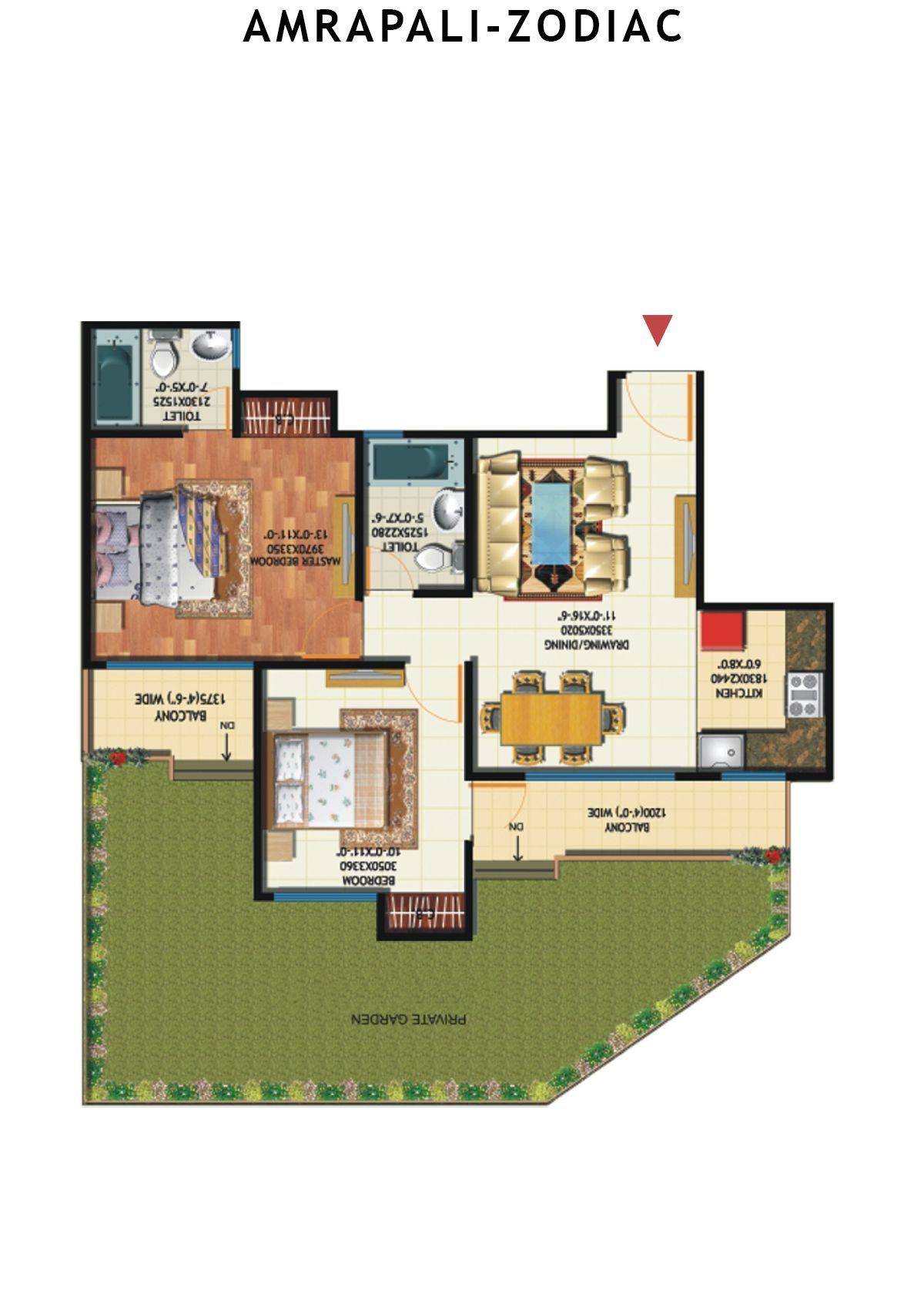 Amrapali Zodiac Tower L Unit 2 Floor Plan