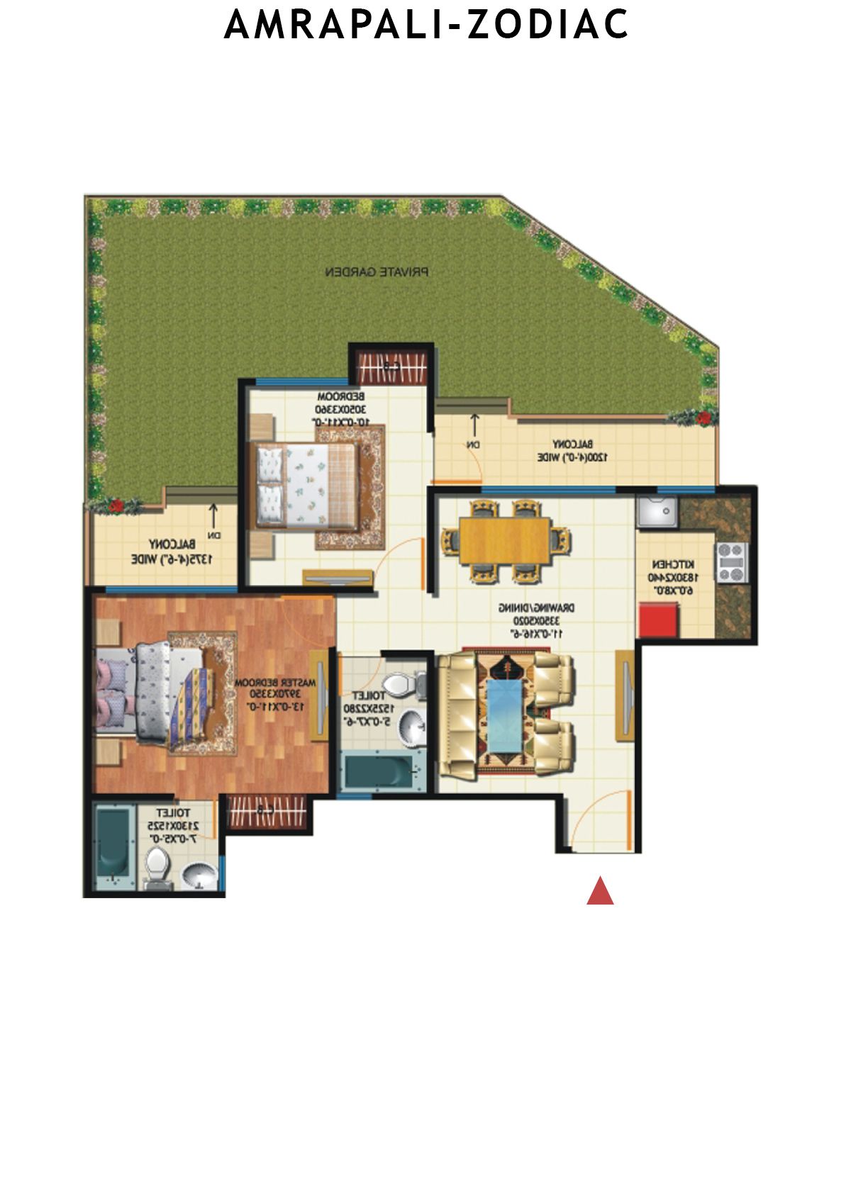 Amrapali Zodiac Tower L Unit 3 Floor Plan