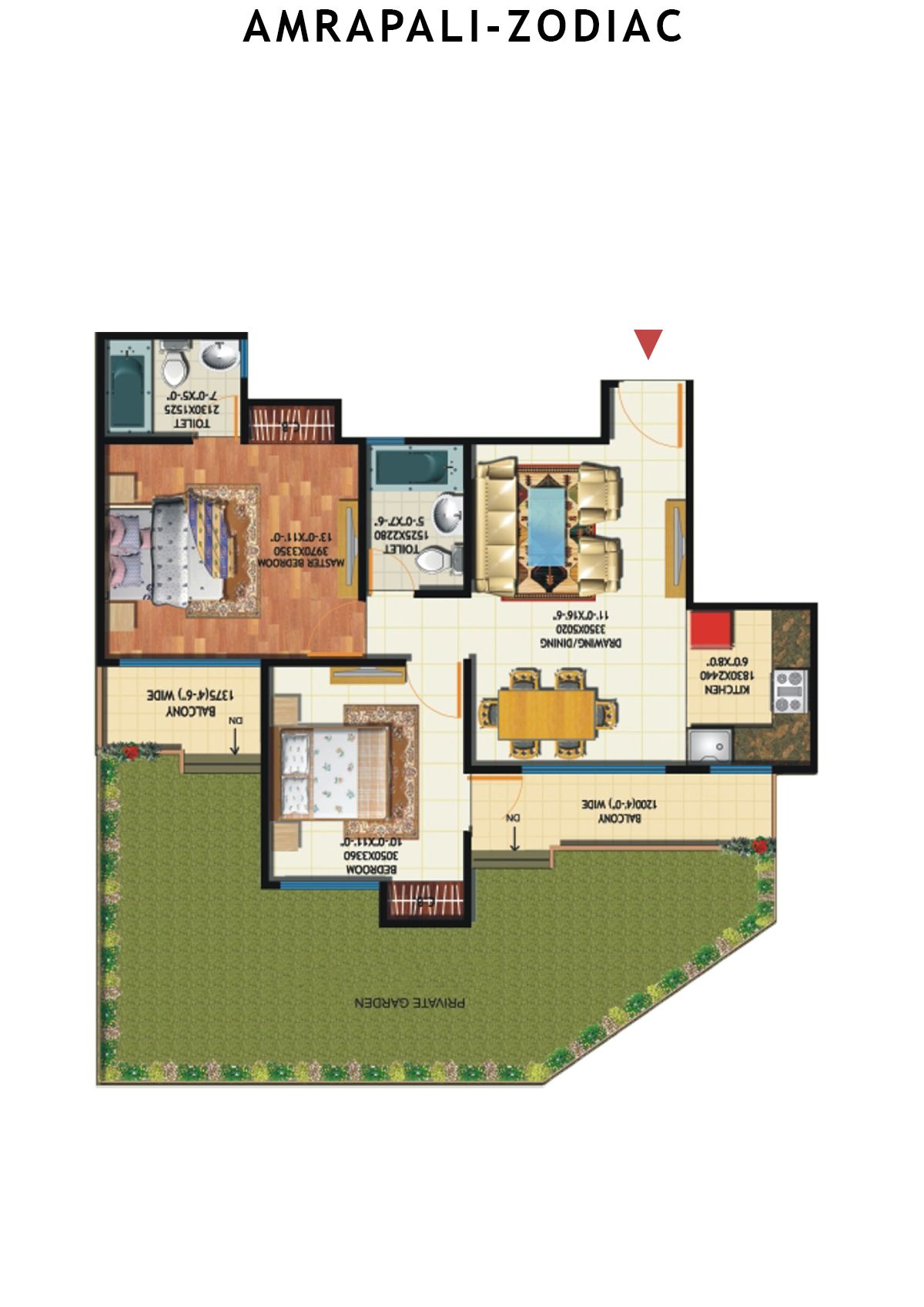 Amrapali Zodiac Tower M Unit 2 Floor Plan