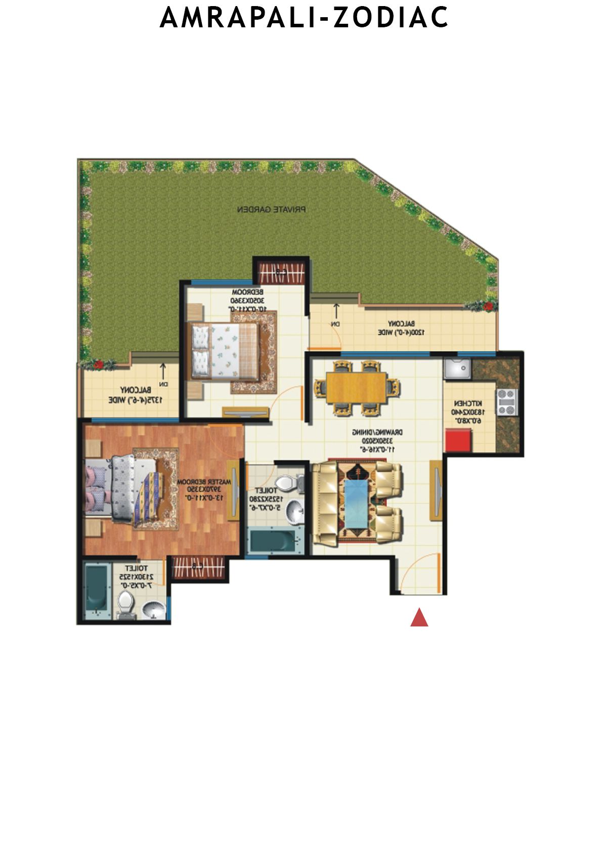 Amrapali Zodiac Tower M Unit 3 Floor Plan