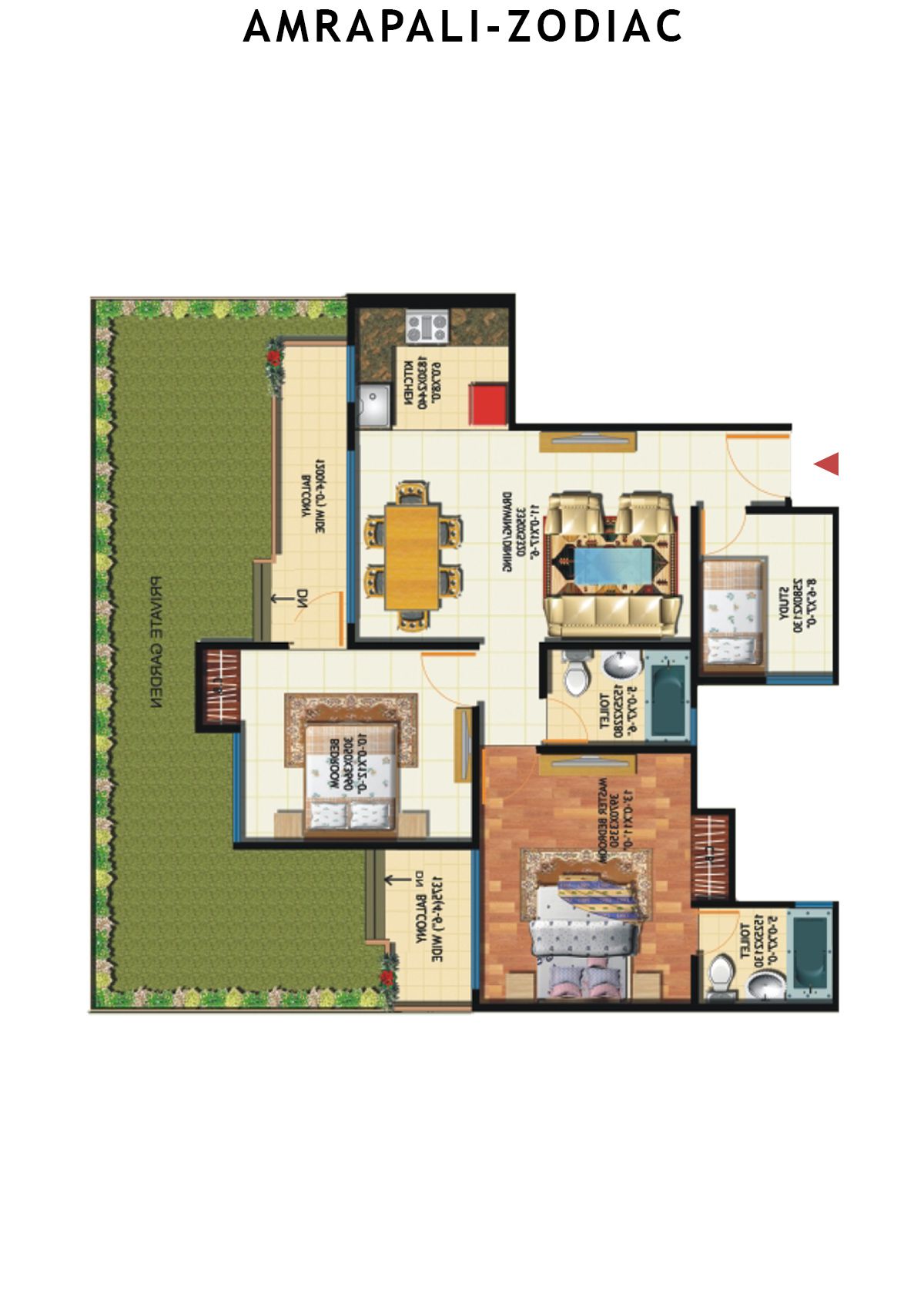Amrapali Zodiac Tower N Unit 2 Floor Plan