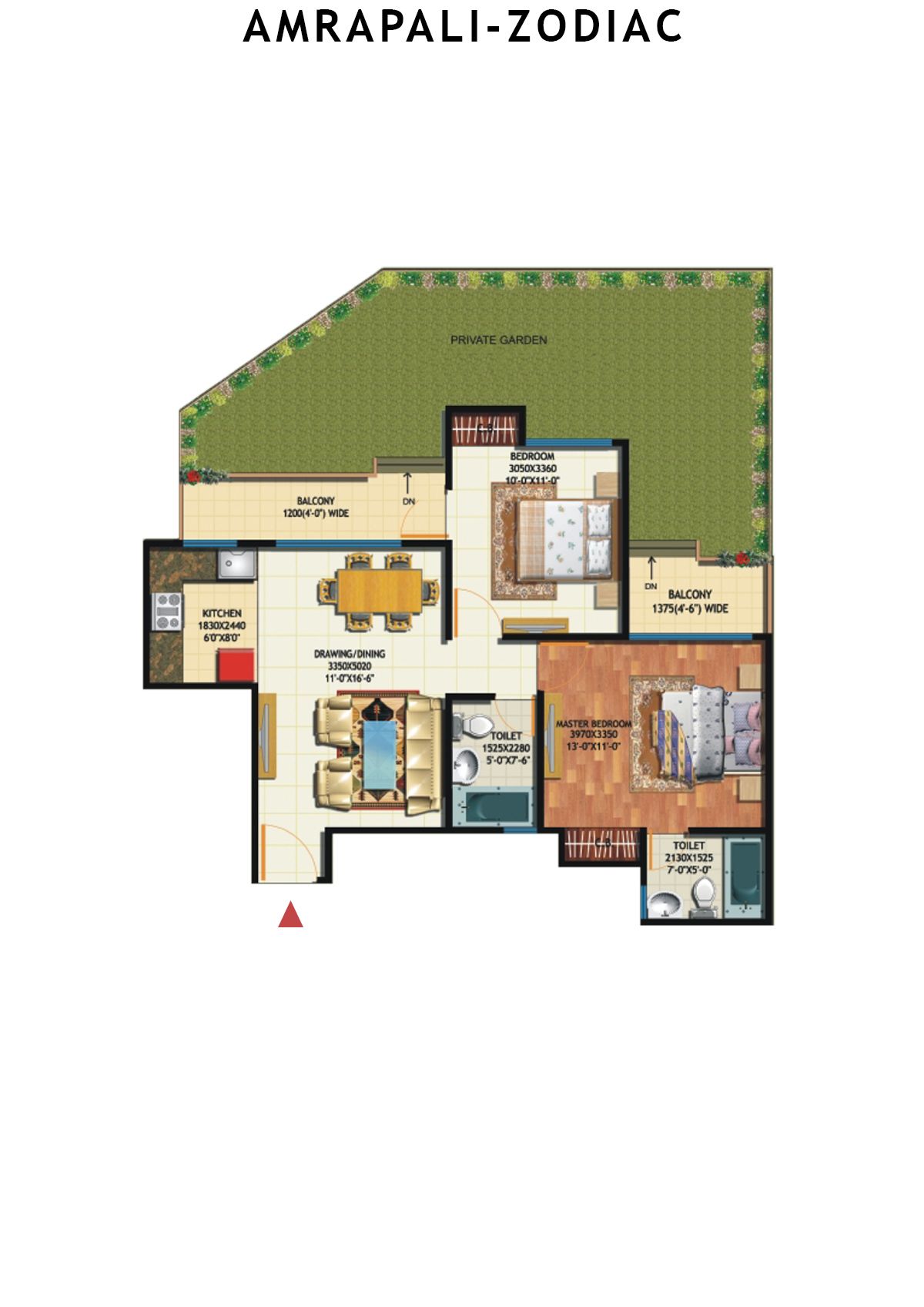 Amrapali Zodiac Tower N Unit 5 Floor Plan