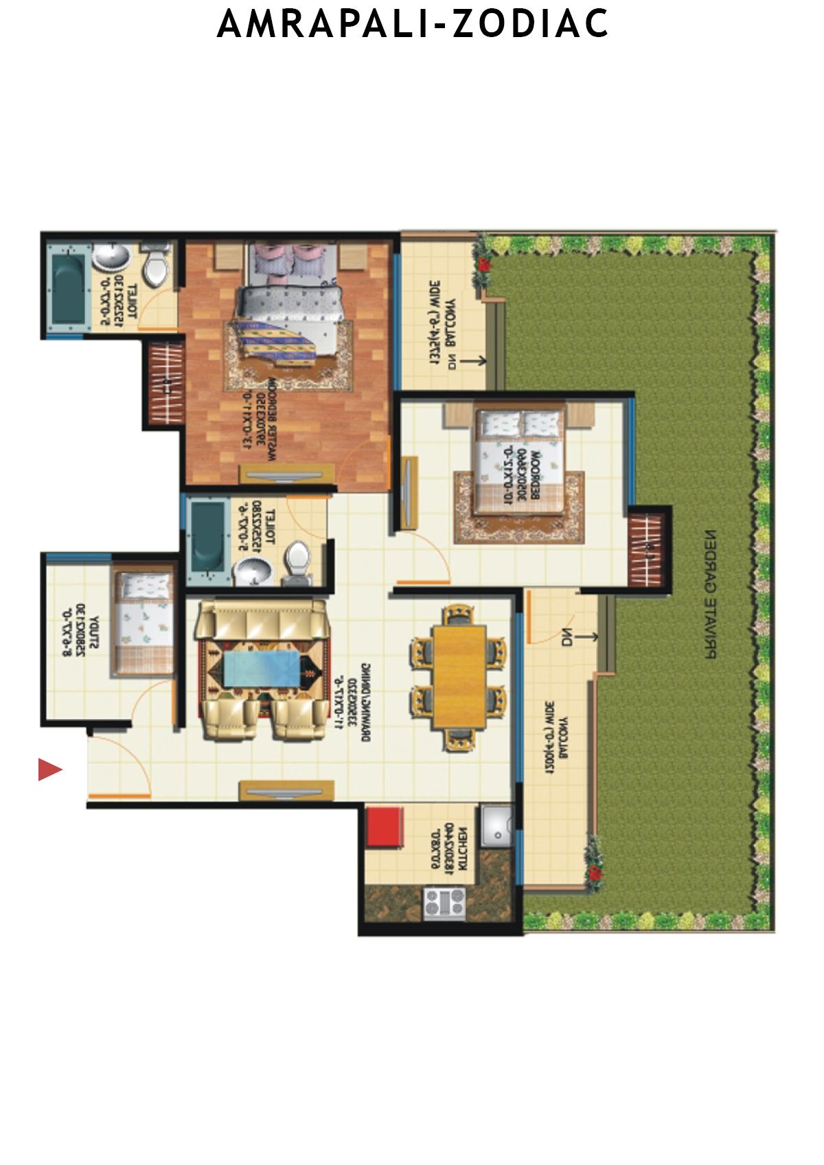 Amrapali Zodiac Tower O Unit 3 Floor Plan
