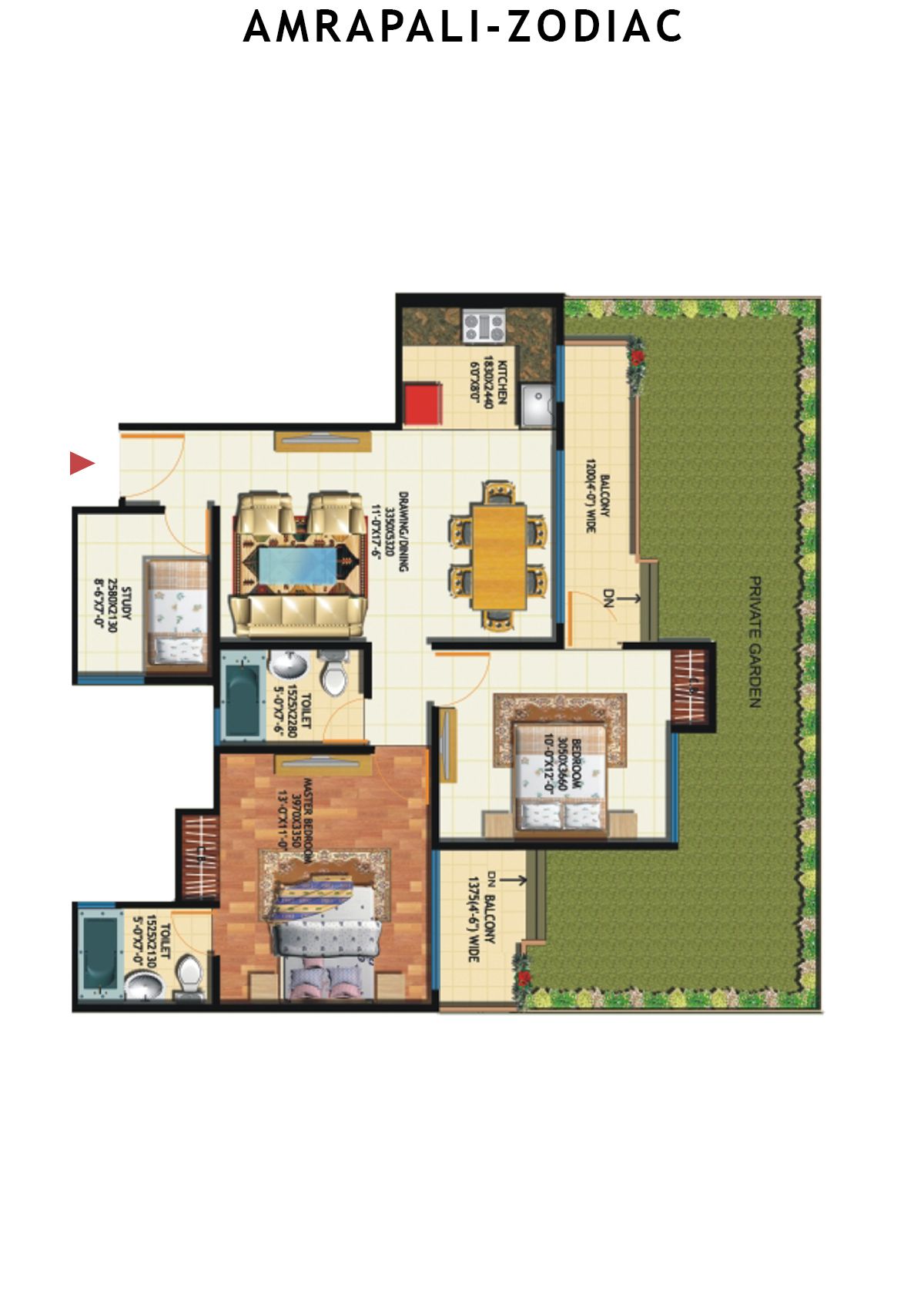 Amrapali Zodiac Tower O Unit 6 Floor Plan